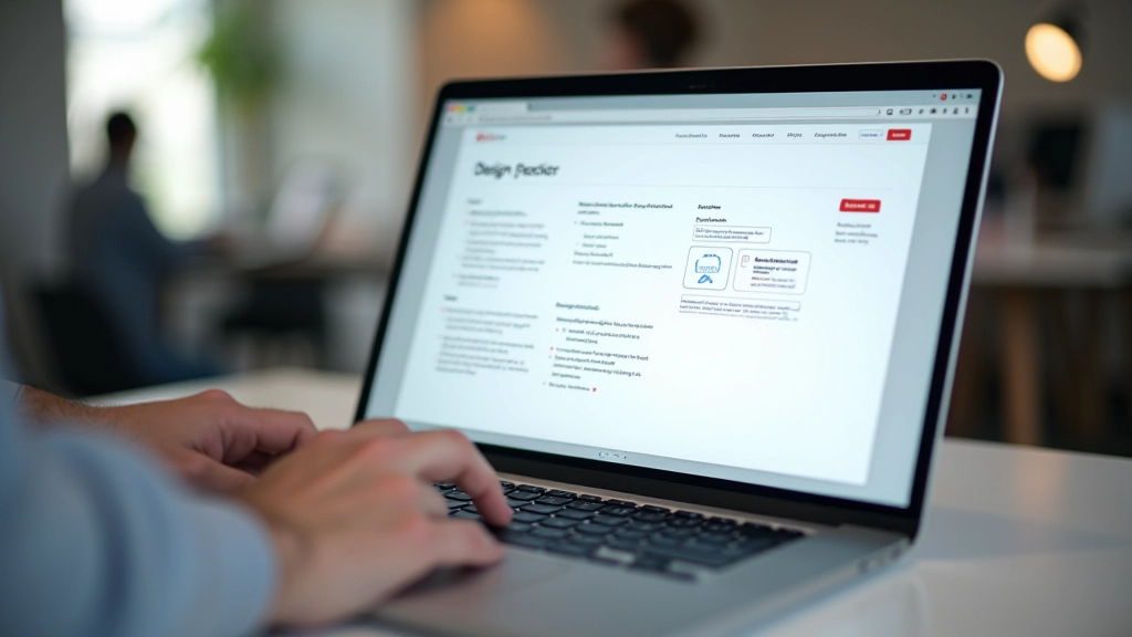 Laptop scherm met gedetailleerde design specificaties en annotaties