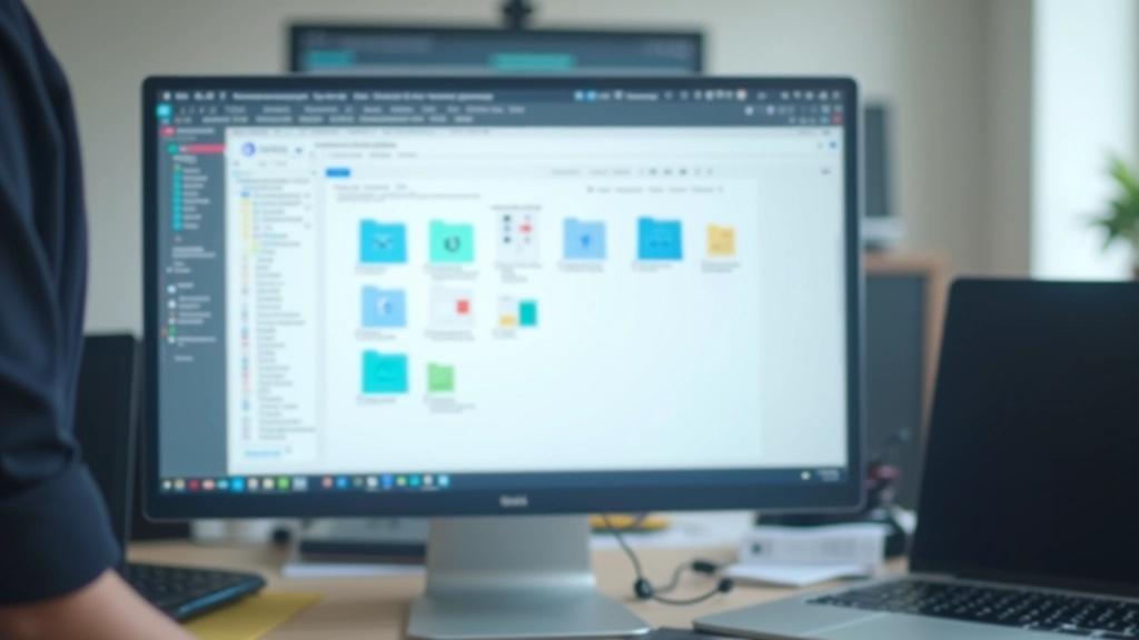 Georganiseerde mappenstructuur met assets op een computer scherm met kleurgecodeerde labels