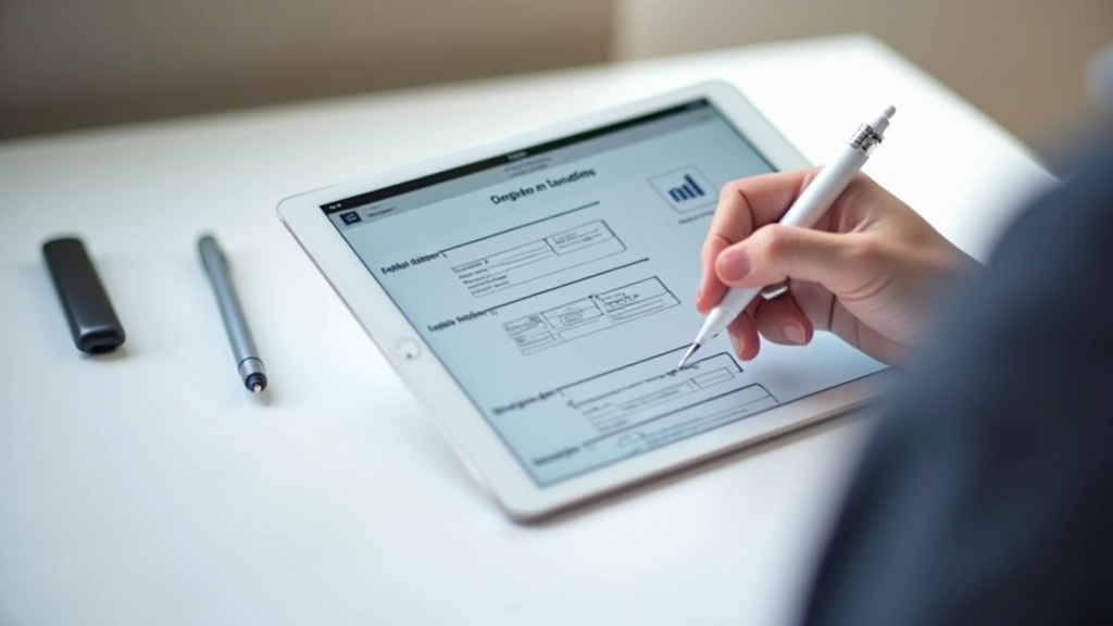 Gestructureerde design specifications op een tablet met annotaties en opmerkingen